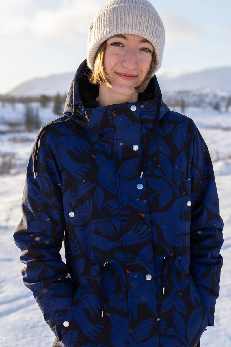 Danefae Winter Regenparka Dames Danenora Black/ Deep Blue Birdieup