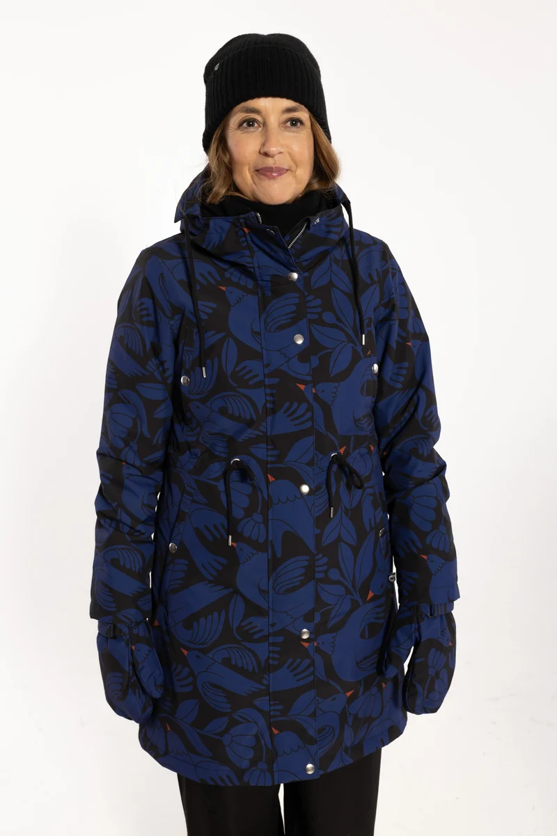 Danefae Winter Regenparka Dames Danenora Black/ Deep Blue Birdieup