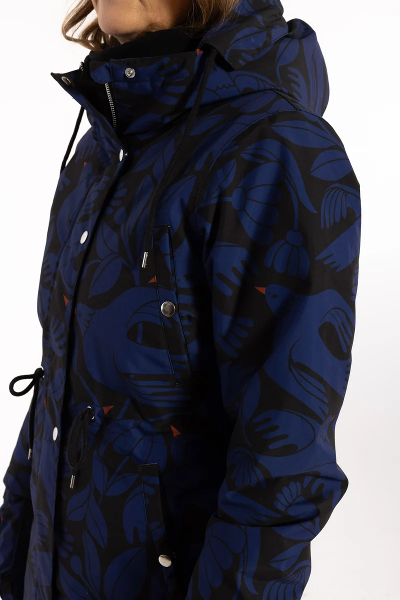Danefae Winter Regenparka Dames Danenora Black/ Deep Blue Birdieup