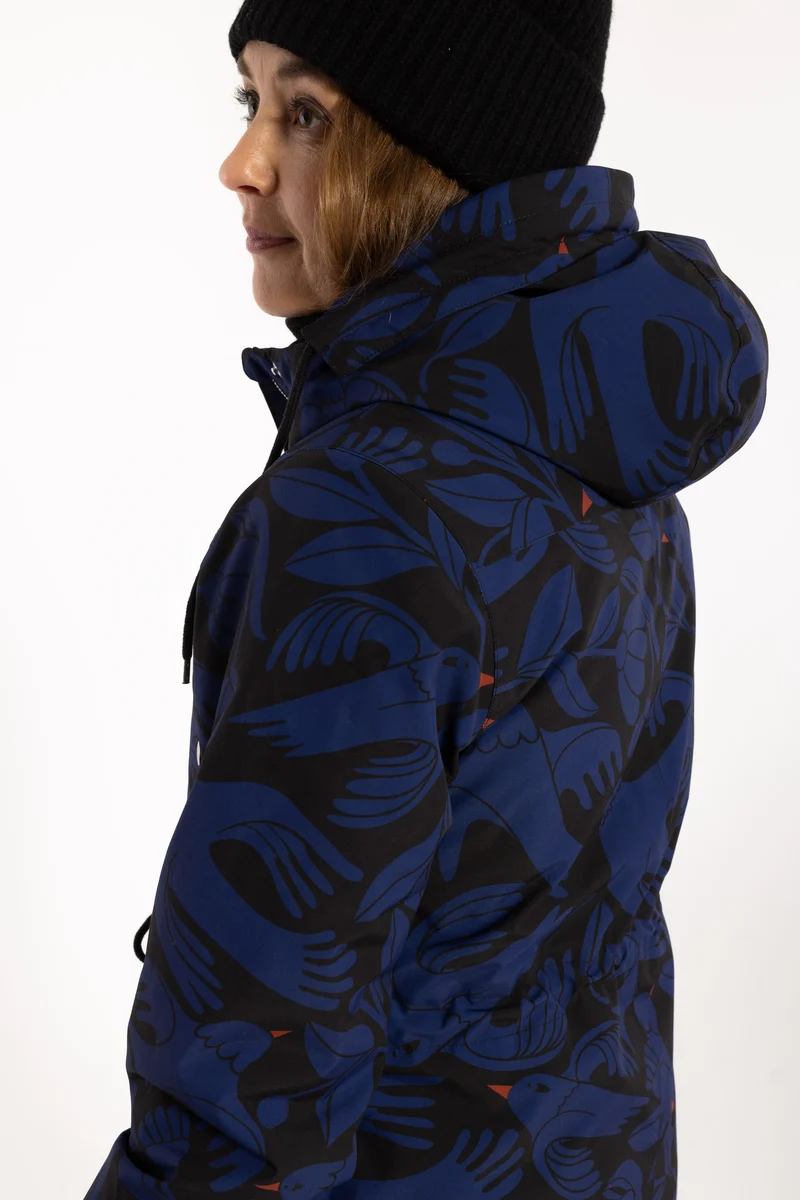 Danefae Winter Regenparka Dames Danenora Black/ Deep Blue Birdieup