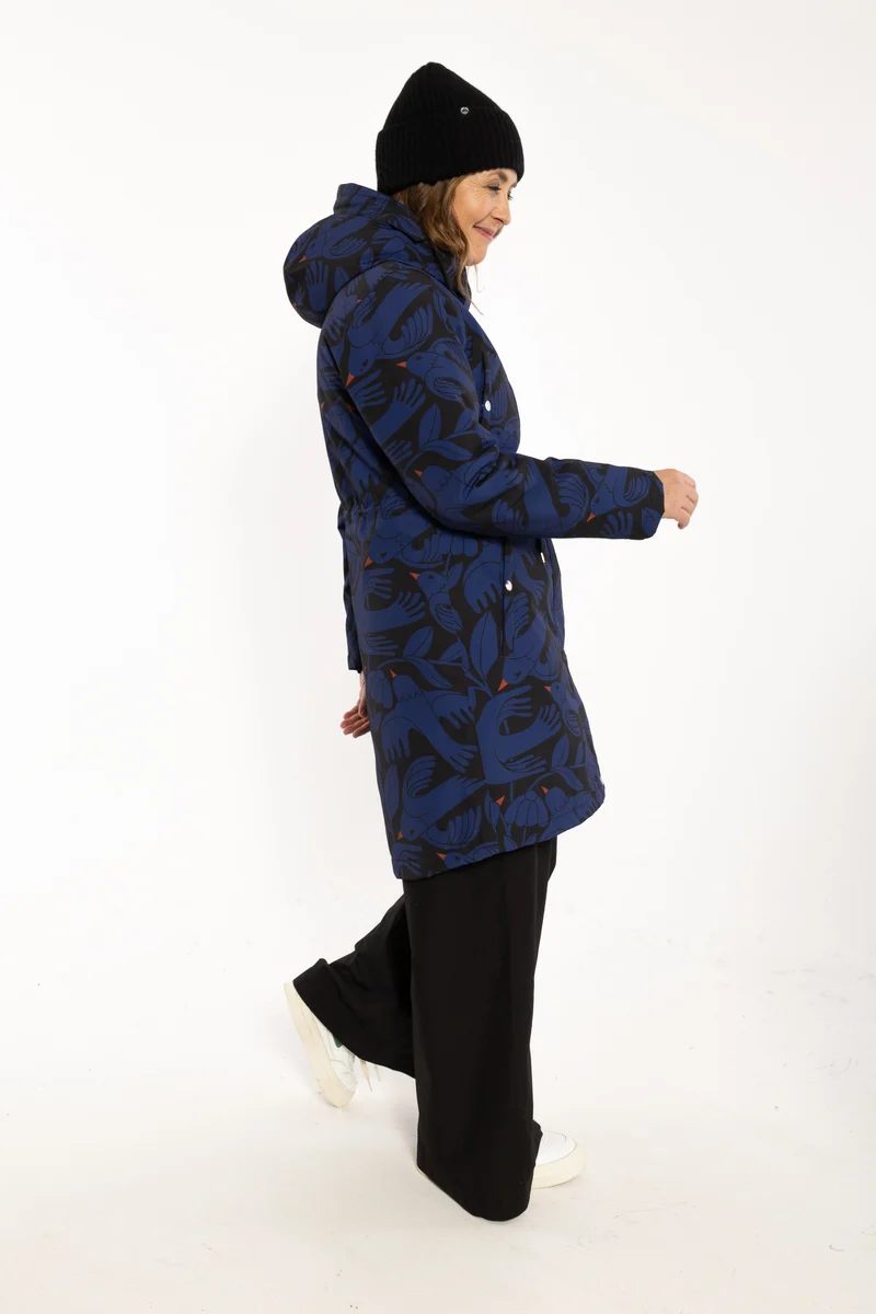 Danefae Winter Regenparka Dames Danenora Black/ Deep Blue Birdieup