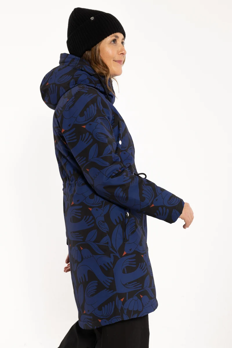 Danefae Winter Regenparka Dames Danenora Black/ Deep Blue Birdieup