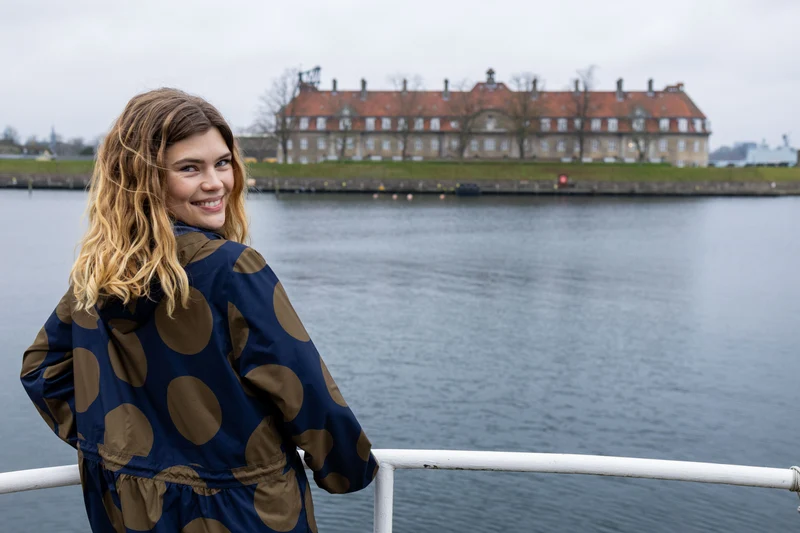 Danefae DaneThunder Regenjas Dames Dark Navy/ Olive Megadots