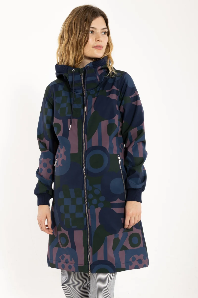 Danefae Softshell Regenjas Danejane Dark Forest Patchland