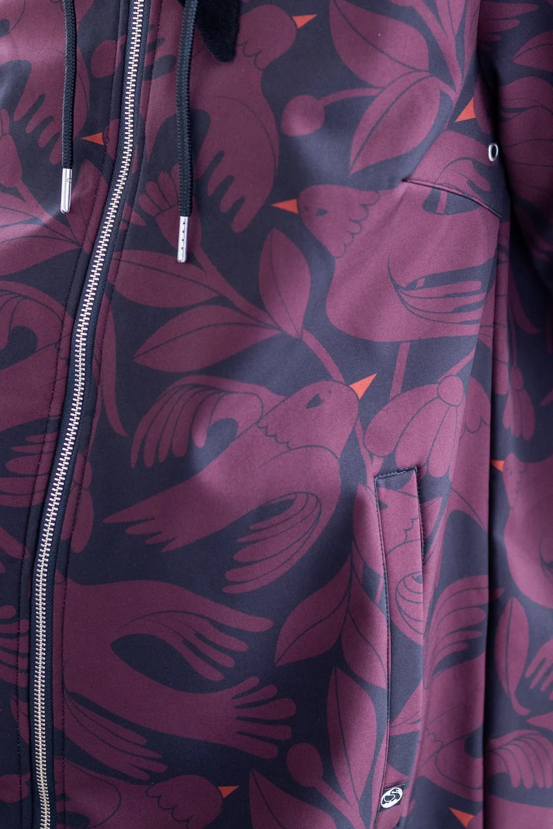 Danefae Danekarla Softshell Black/Dark Wine Birdie up