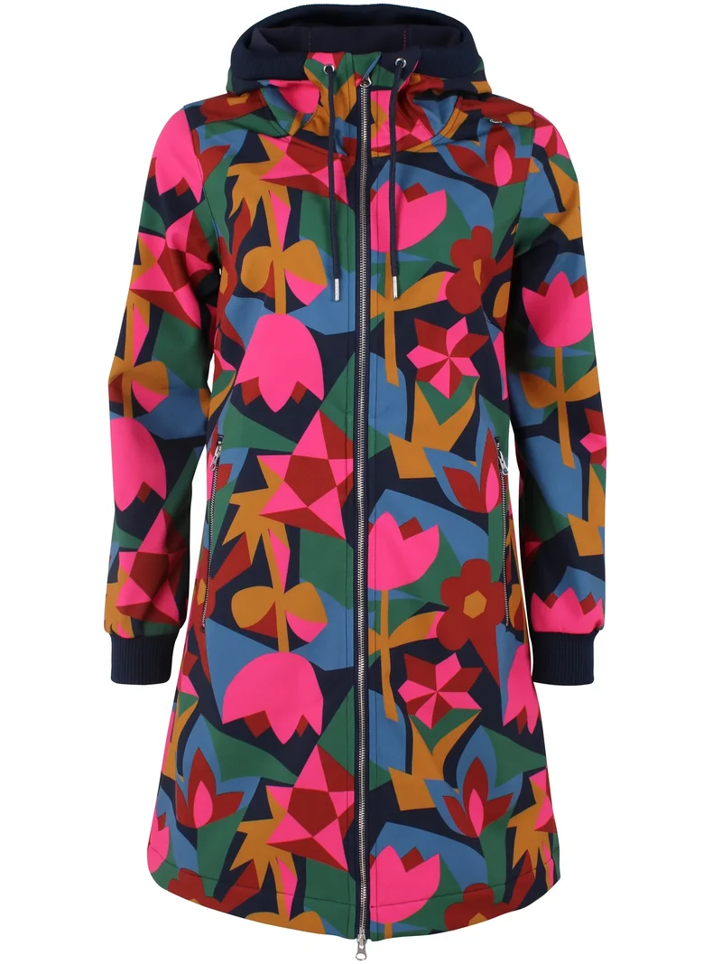 Danefae Softshell Regenjas Danejane Dark Navy/ Soft Cherry Geofleur