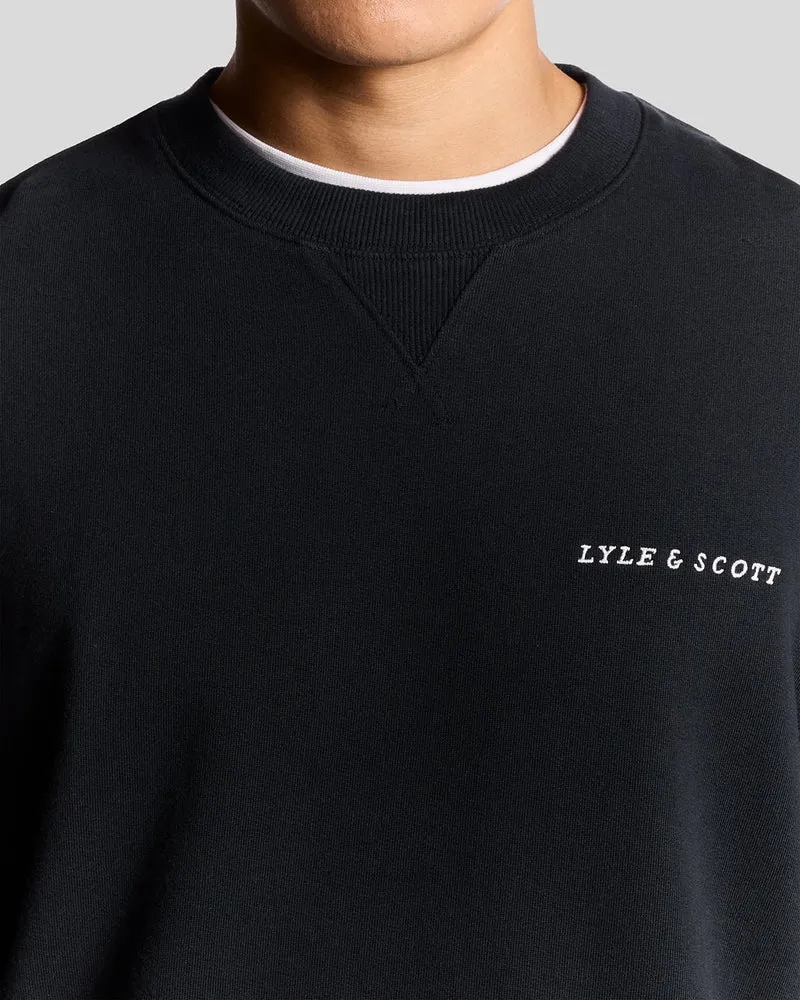 Script Brushback Fleece Sweatshirt