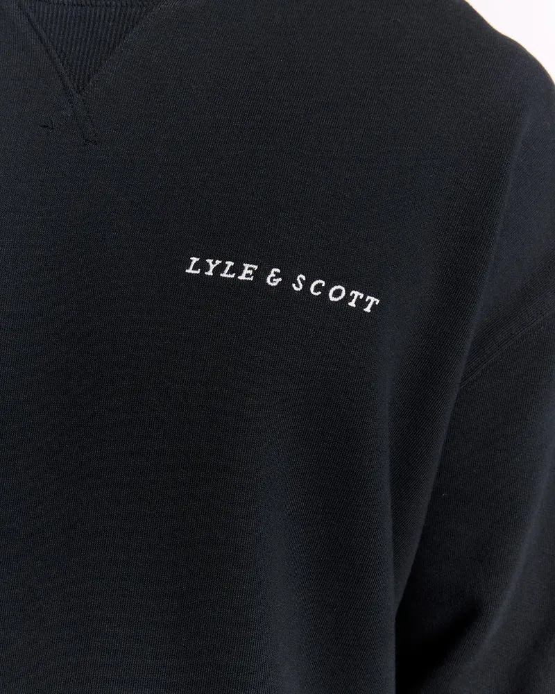 Script Brushback Fleece Sweatshirt