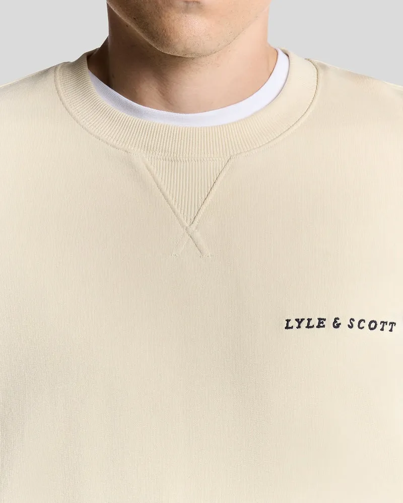 Script Brushback Fleece Sweatshirt
