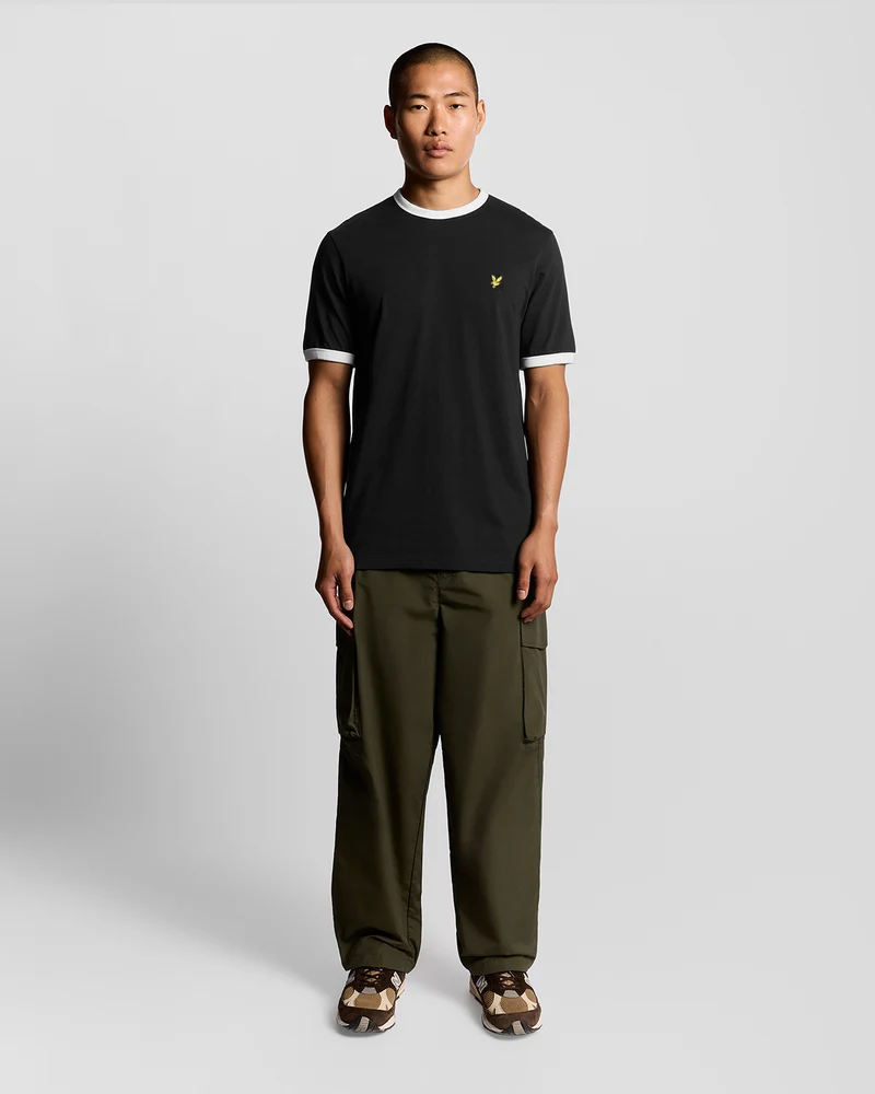 Ringer Cotton Crew Neck T-Shirt