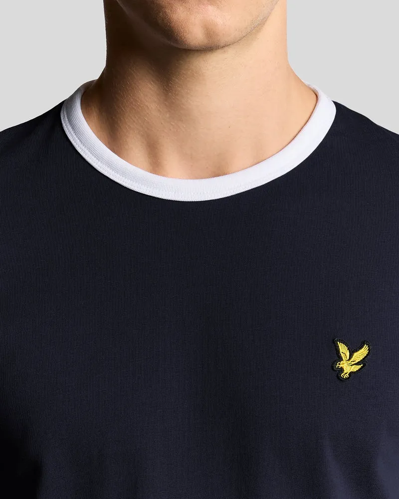 Ringer Cotton Crew Neck T-Shirt