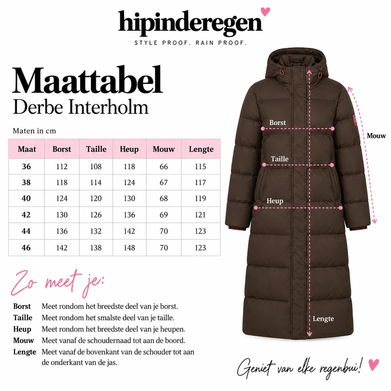 Derbe lange winterjas dames Interholm Coffee Bean