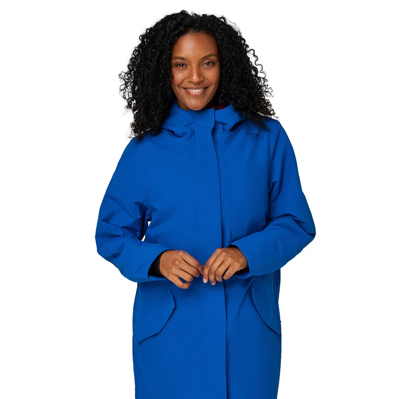 Happy Rainy Days lange regenjas Paris Kobalt blauw