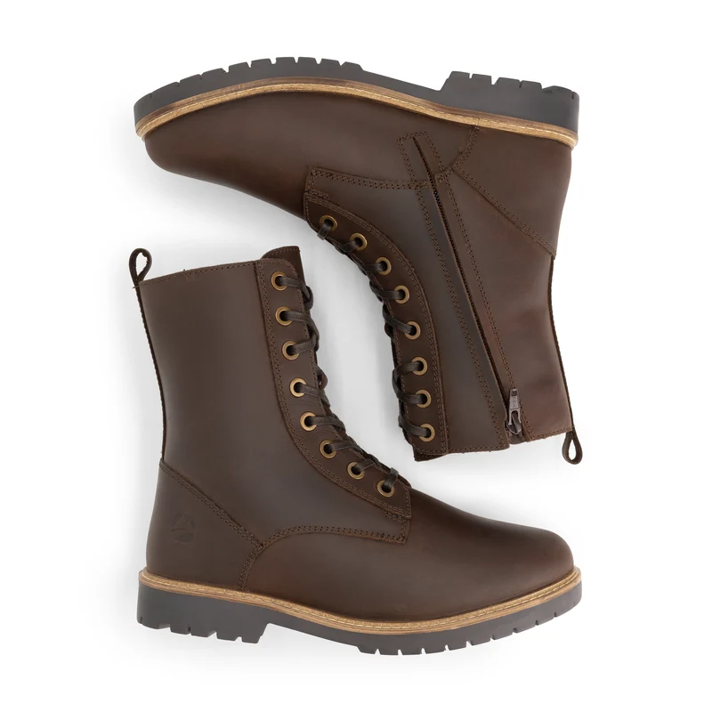 Torpsund Damen – Schnürstiefel mit Reißverschluss – Wolle gefüttert