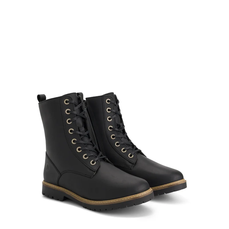 Torpsund Damen – Schnürstiefel mit Reißverschluss – Wolle gefüttert