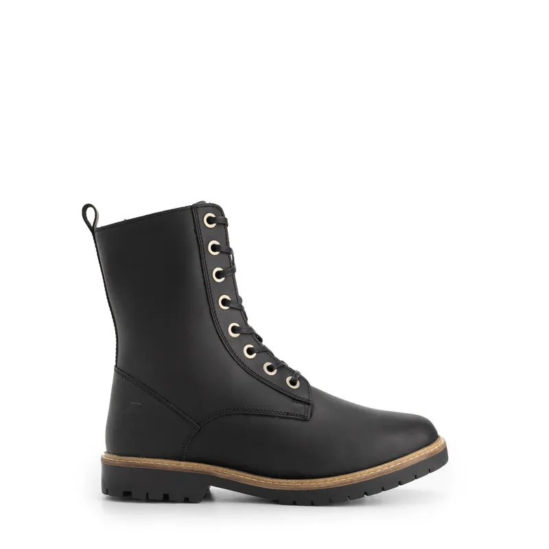 Torpsund Damen – Schnürstiefel mit Reißverschluss – Wolle gefüttert