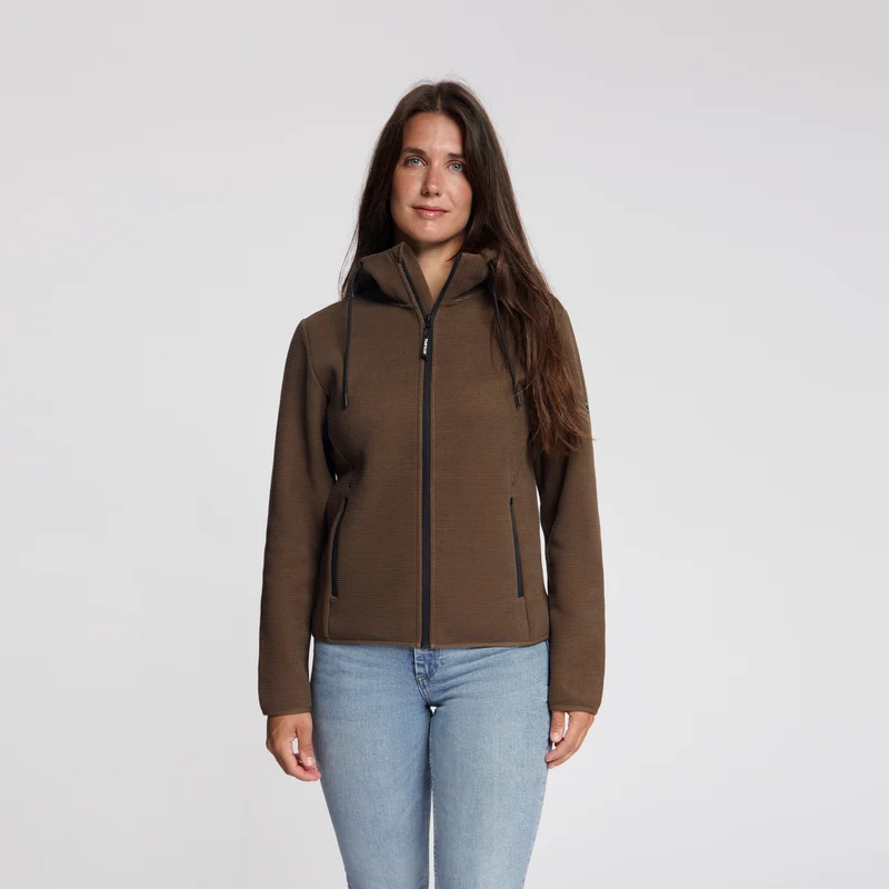Tilde Damen – Outdoor-Weste – Fleece – Dunkelbraun