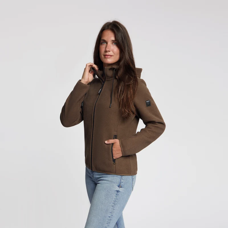 Tilde Damen – Outdoor-Weste – Fleece – Dunkelbraun