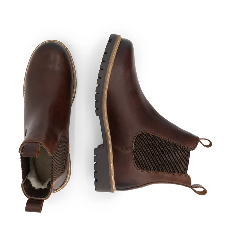 Hemsedal Herren – Chelsea-Stiefel – mit Wolle gefüttert – Dunkelbraun