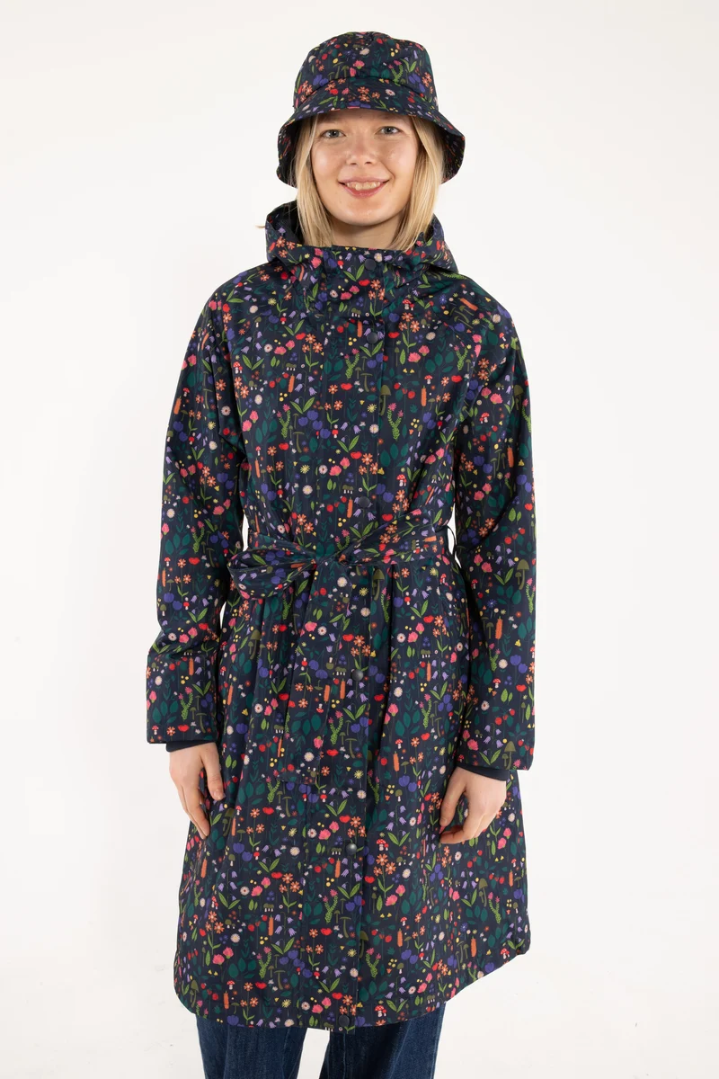 Danefæ Danelisabeth regentrenchcoat dames – Dark Navy Botanical
