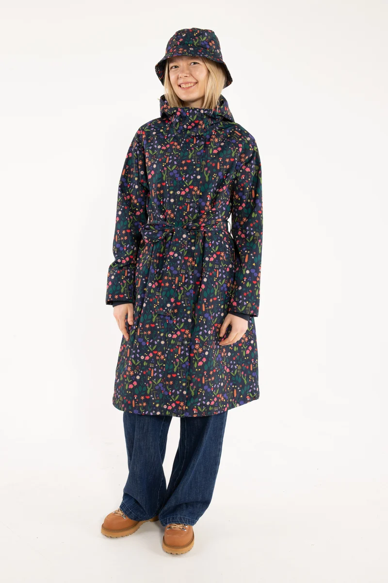 Danefæ Danelisabeth regentrenchcoat dames – Dark Navy Botanical
