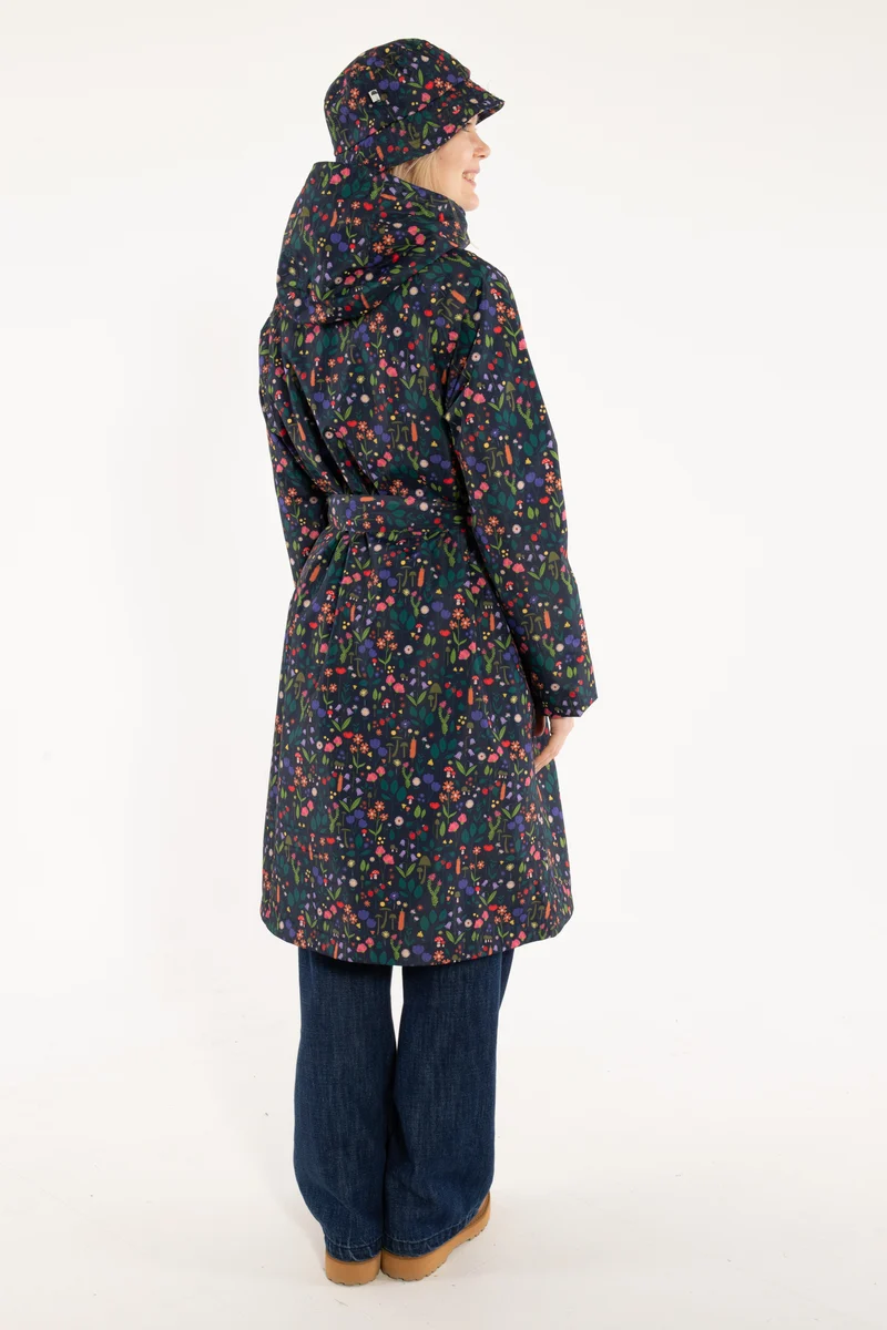 Danefæ Danelisabeth regentrenchcoat dames – Dark Navy Botanical