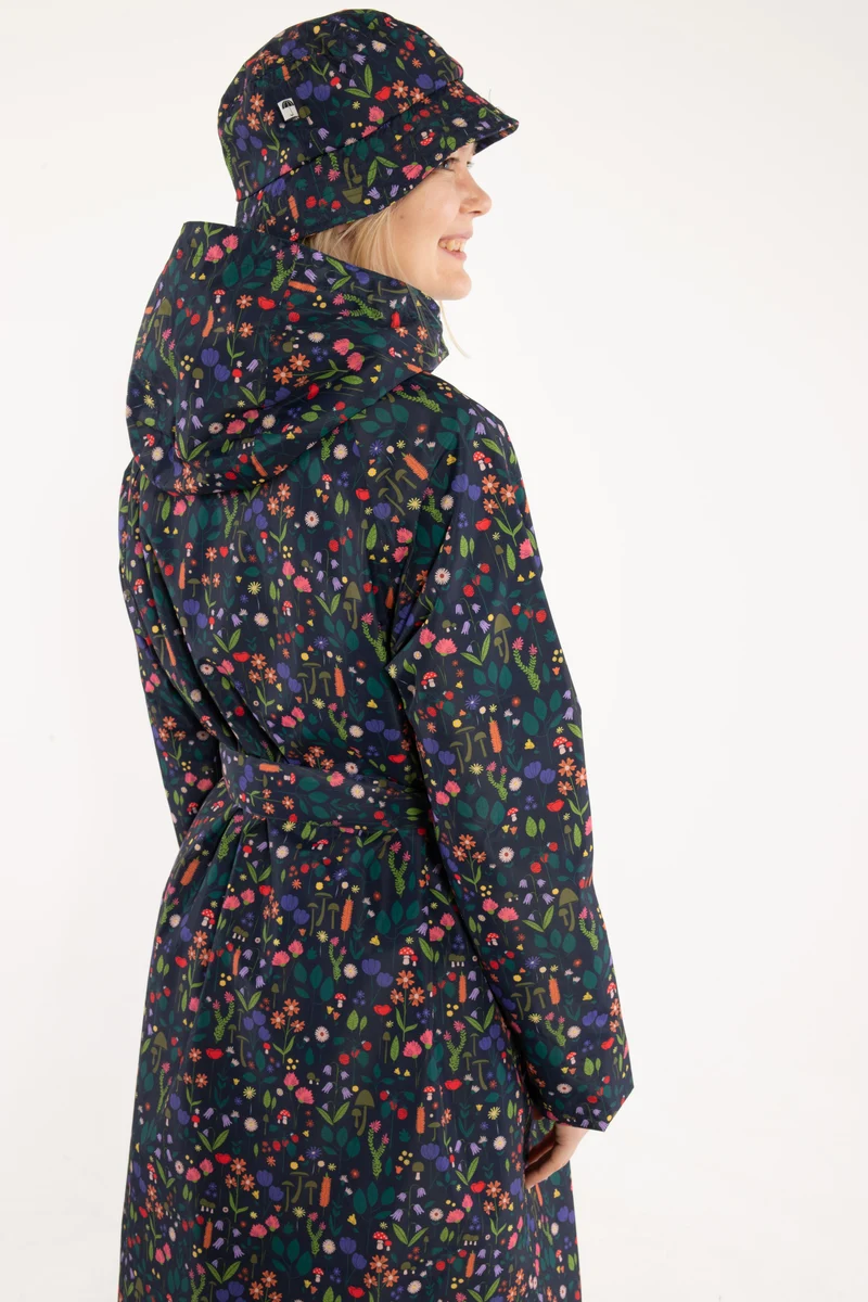Danefæ Danelisabeth regentrenchcoat dames – Dark Navy Botanical
