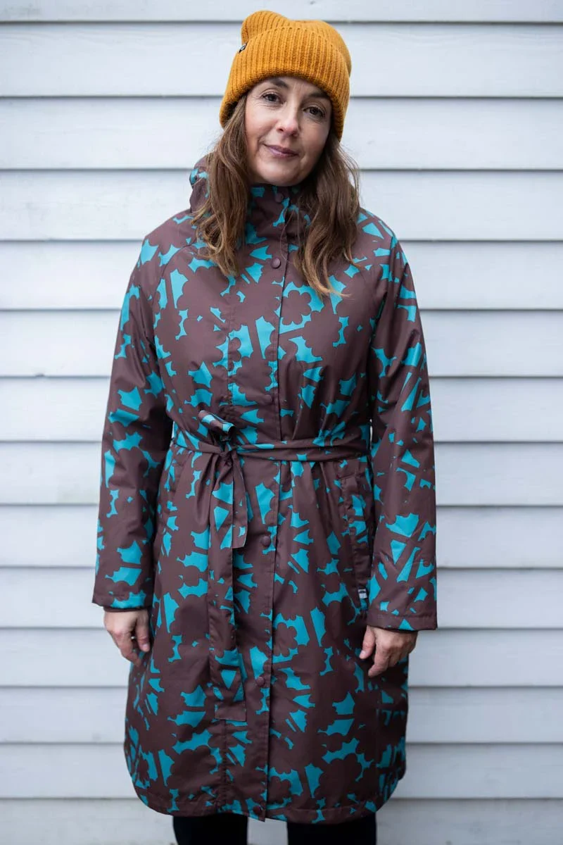 Danefæ Danelisabeth regentrenchcoat dames - Blue Grey Bramble
