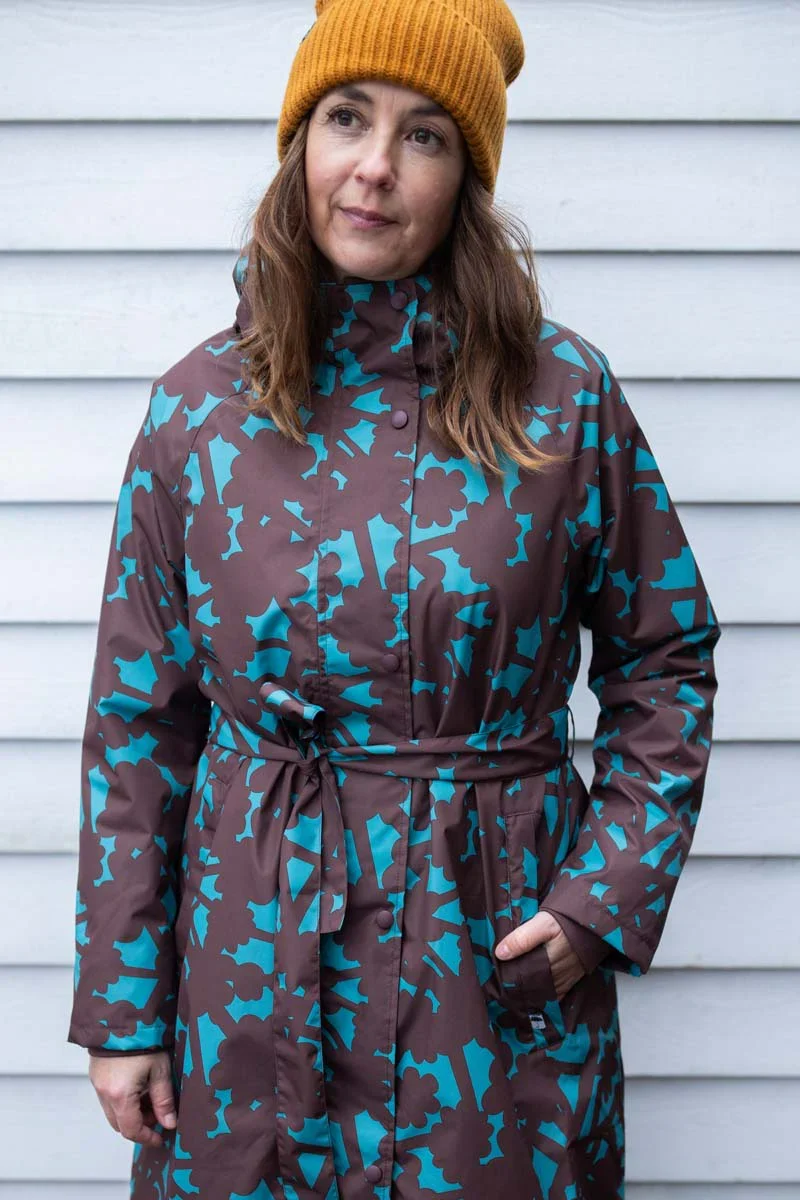 Danefæ Danelisabeth regentrenchcoat dames - Blue Grey Bramble