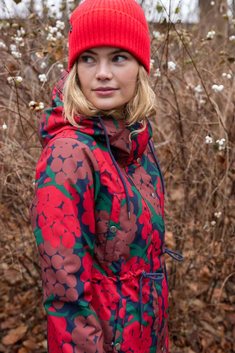 Danefae Winter Regenparka Dames Danenora Dark Red Maxiberry *Laatste maten XS en S*