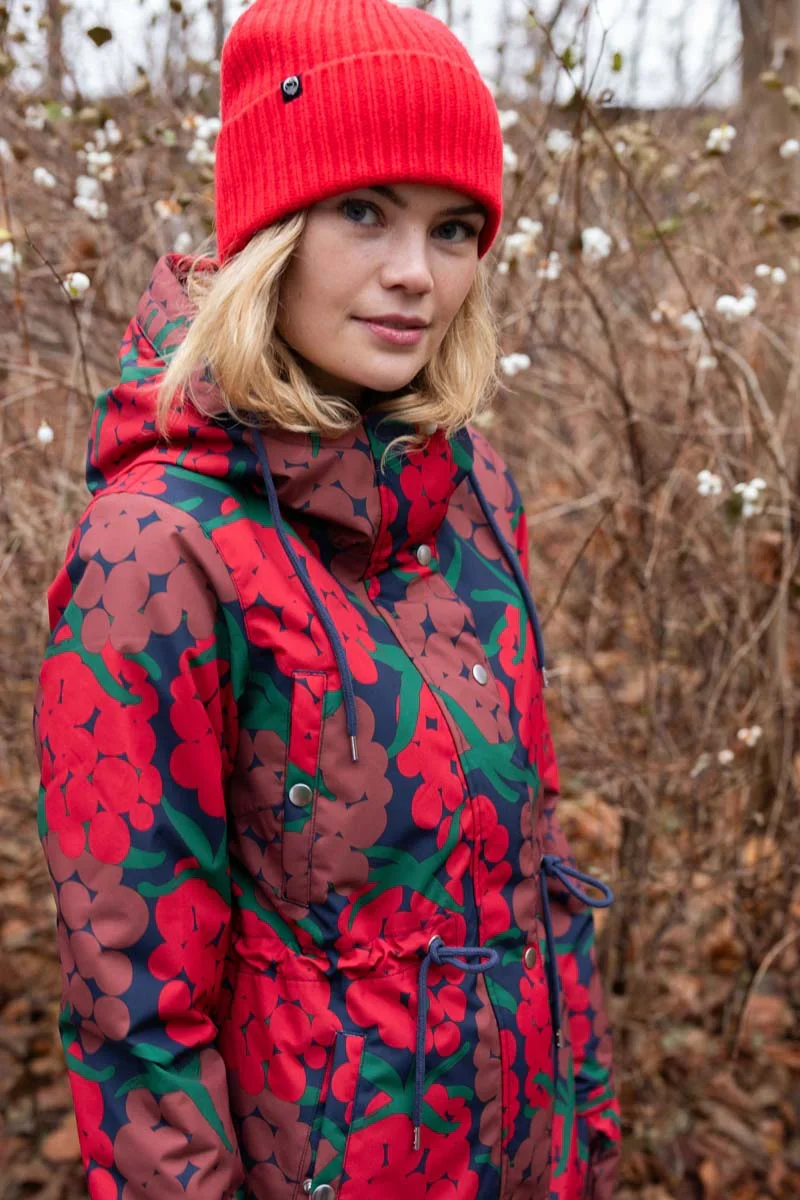 Danefae Winter Regenparka Dames Danenora Dark Red Maxiberry *Laatste maten XS en S*