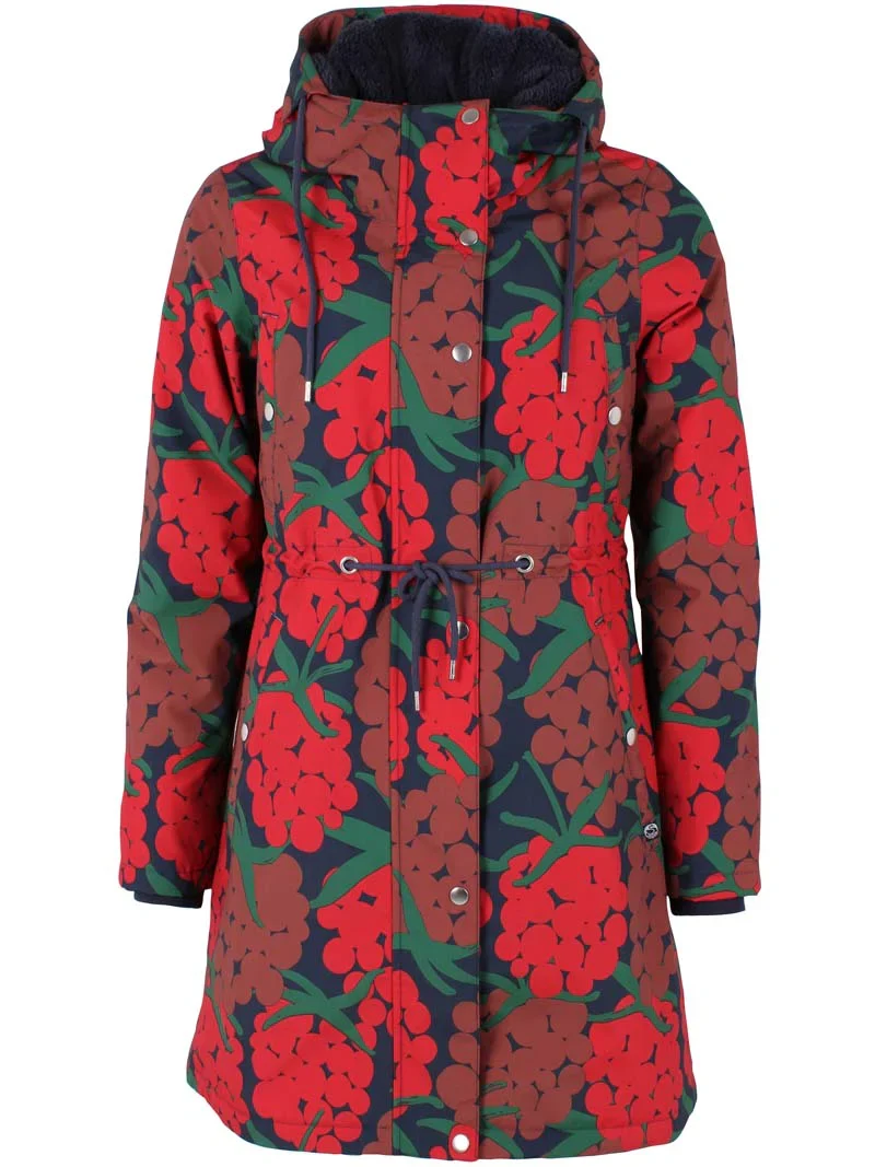 Danefae Winter Regenparka Dames Danenora Dark Red Maxiberry *Laatste maten XS en S*