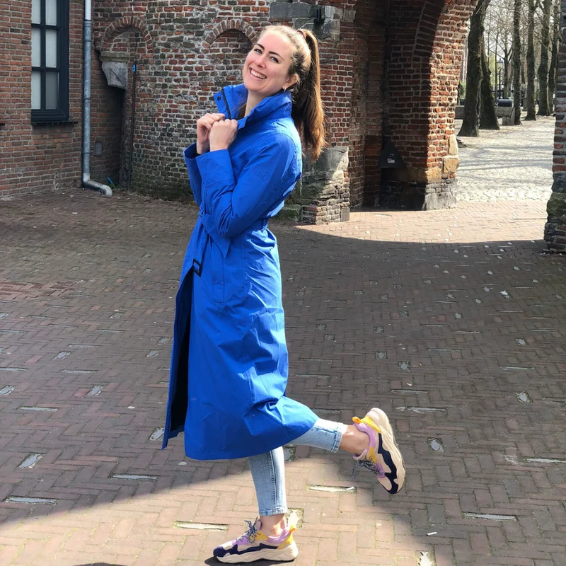 Happy Rainy Days Extra Lange Regenjas Montreal Kobalt blauw