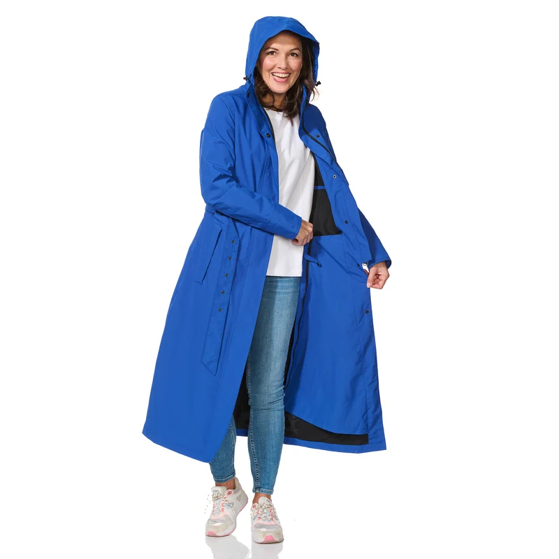 Happy Rainy Days Extra Lange Regenjas Montreal Kobalt blauw
