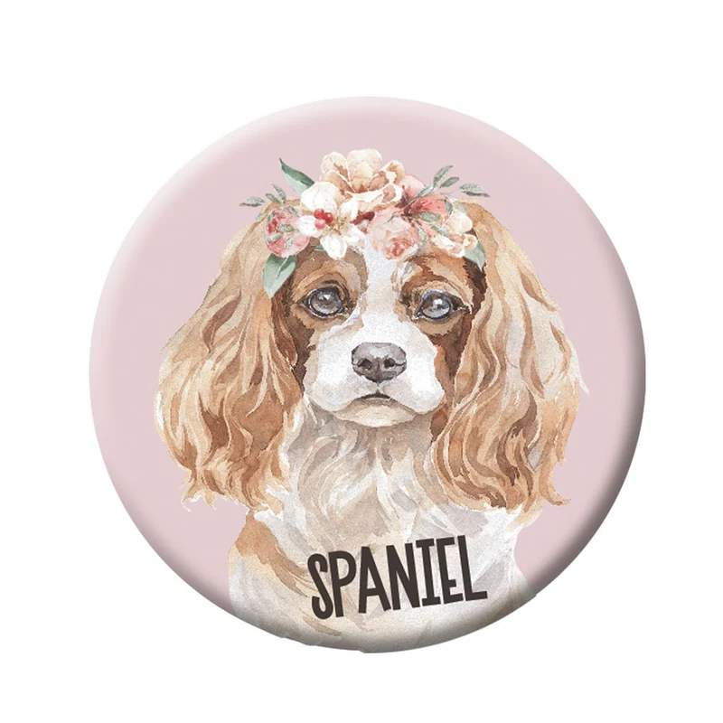 Button (placka) se špendlíkem 44 mm – Spaniel