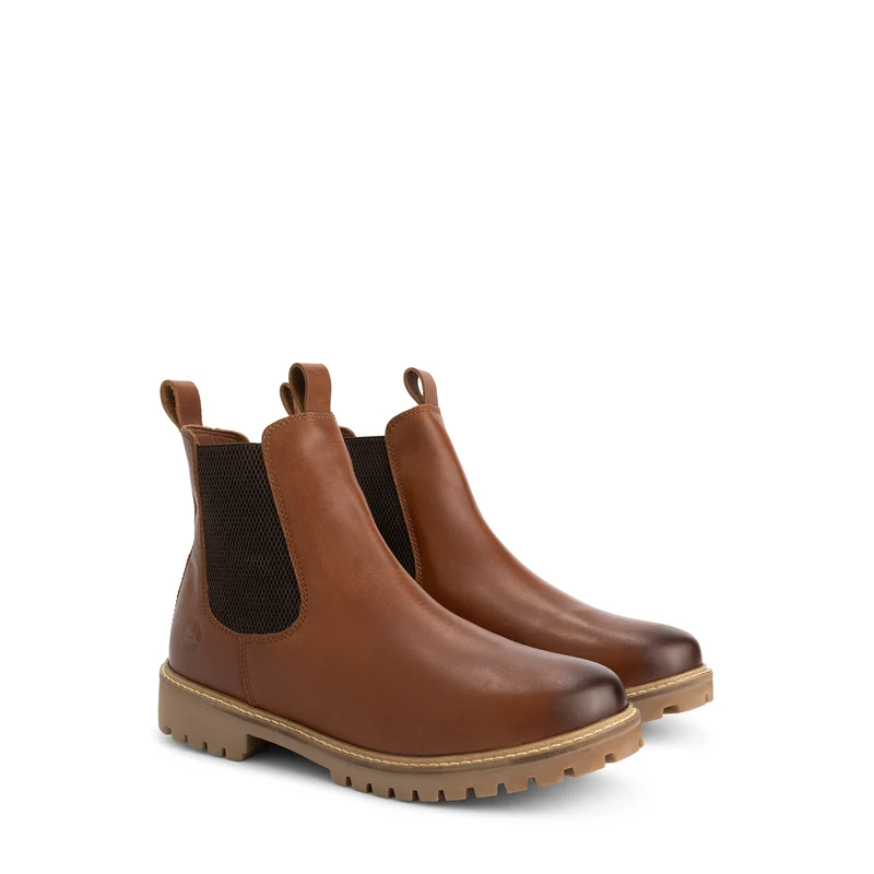 Hemsedal Herren – Chelsea-Stiefel – mit Wolle gefüttert – Cognac