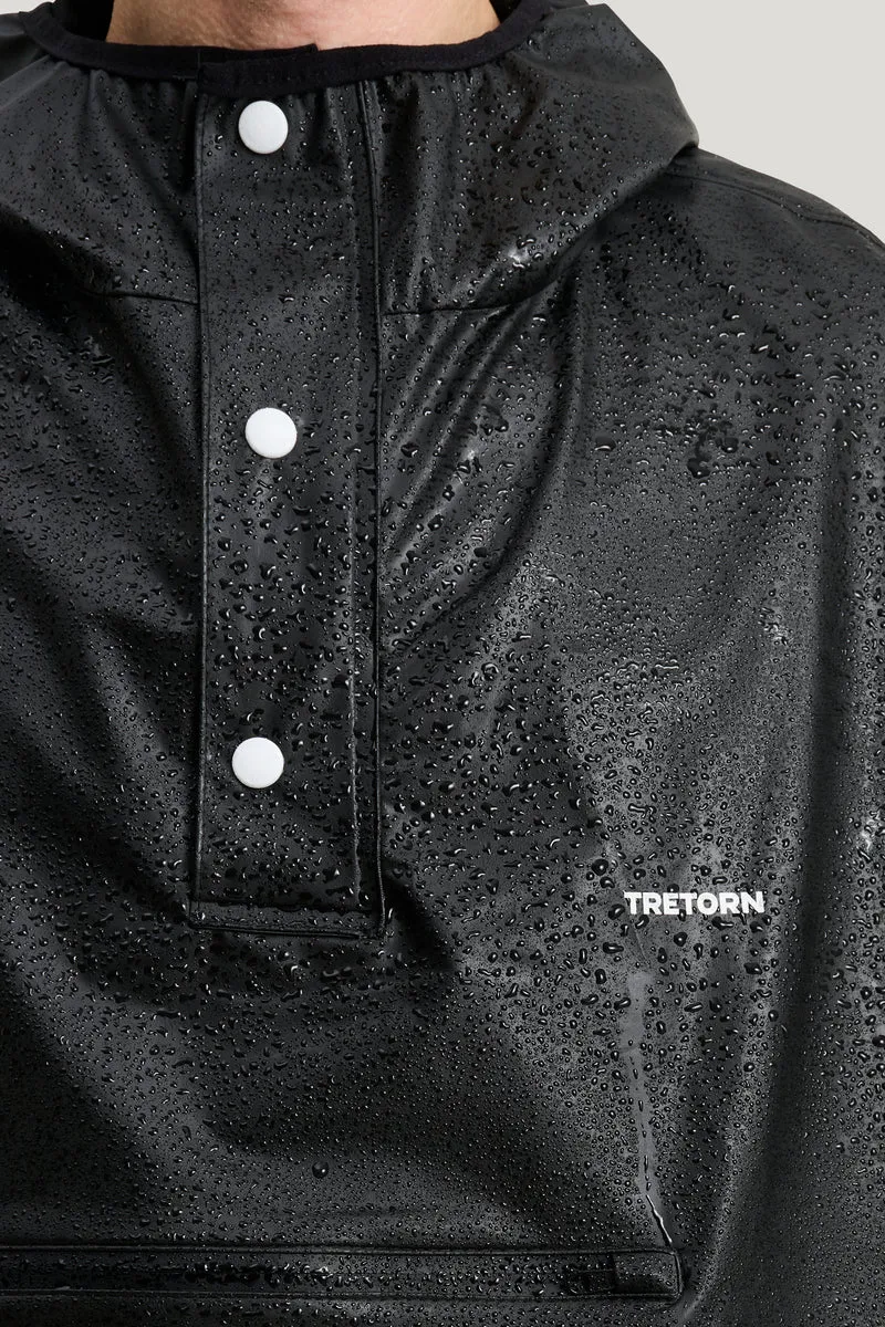Tretorn Light Rain Poncho zwart | Opvouwbare regenponcho