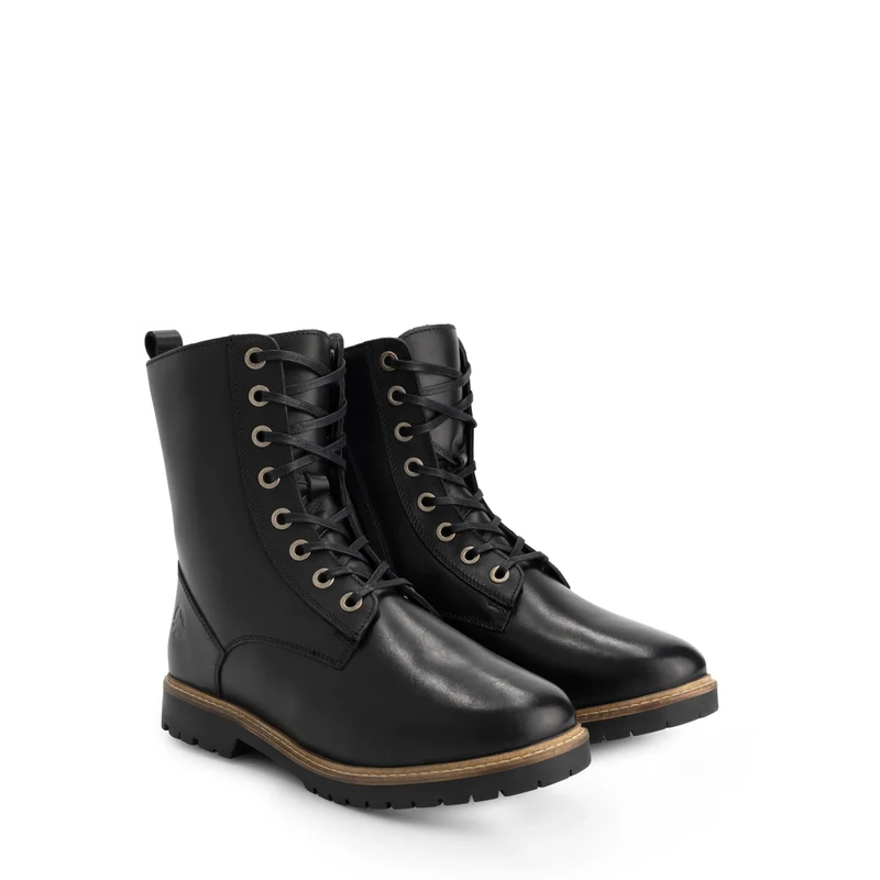 Trysil Damen – Schnürstiefel mit Reißverschluss – mit Wolle gefüttert
