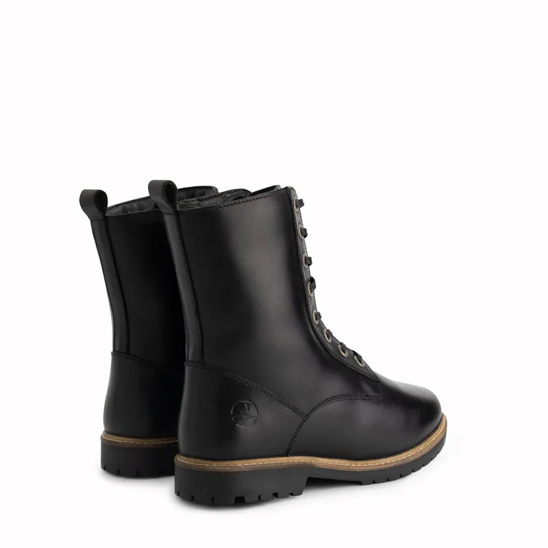 Trysil Damen – Schnürstiefel mit Reißverschluss – mit Wolle gefüttert
