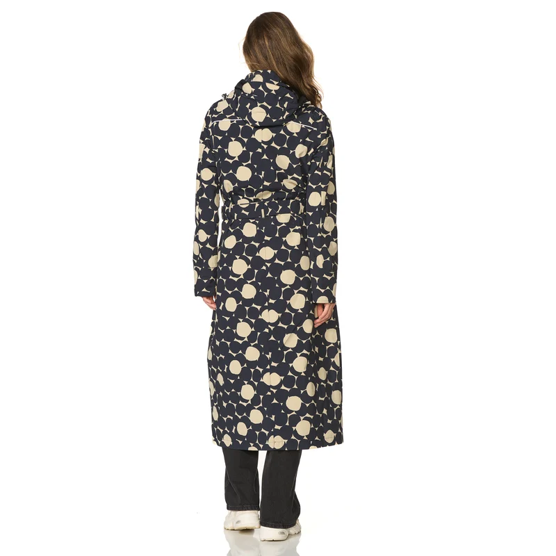 Happy Rainy Days Extra Lange Regenjas Montreal AOP Beige/ Blue Graphite