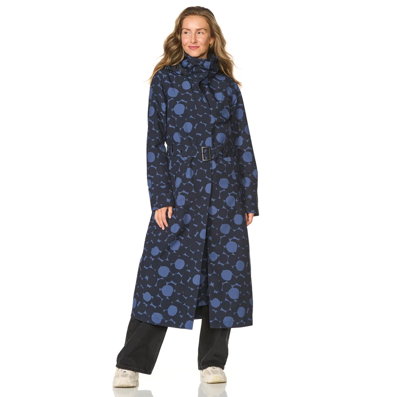 Happy Rainy Days Extra Lange Regenjas Montreal AOP Dress Blue/ Black