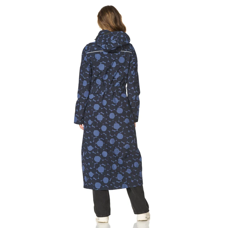 Happy Rainy Days Extra Lange Regenjas Montreal AOP Dress Blue/ Black