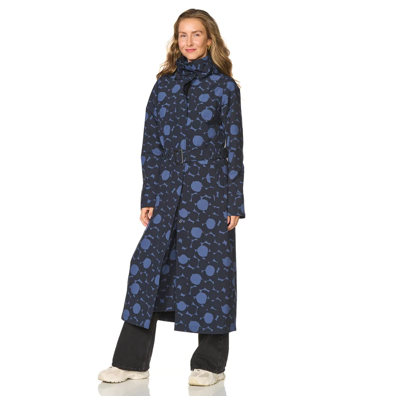 Happy Rainy Days Extra Lange Regenjas Montreal AOP Dress Blue/ Black