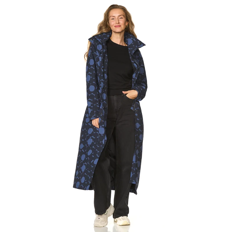Happy Rainy Days Extra Lange Regenjas Montreal AOP Dress Blue/ Black