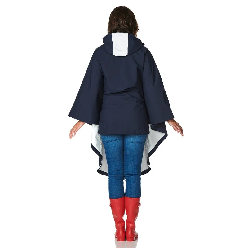 Happy Rainy Days Bikecape Reflectie Navy Donkerblauw