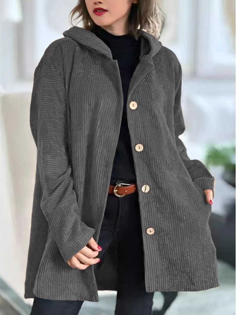 Cordia | Gemütliche Cordjacke mit Kapuze