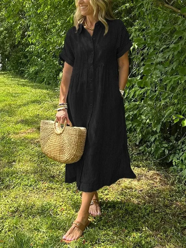CASSIE | Elegantes gestreiftes Kleid