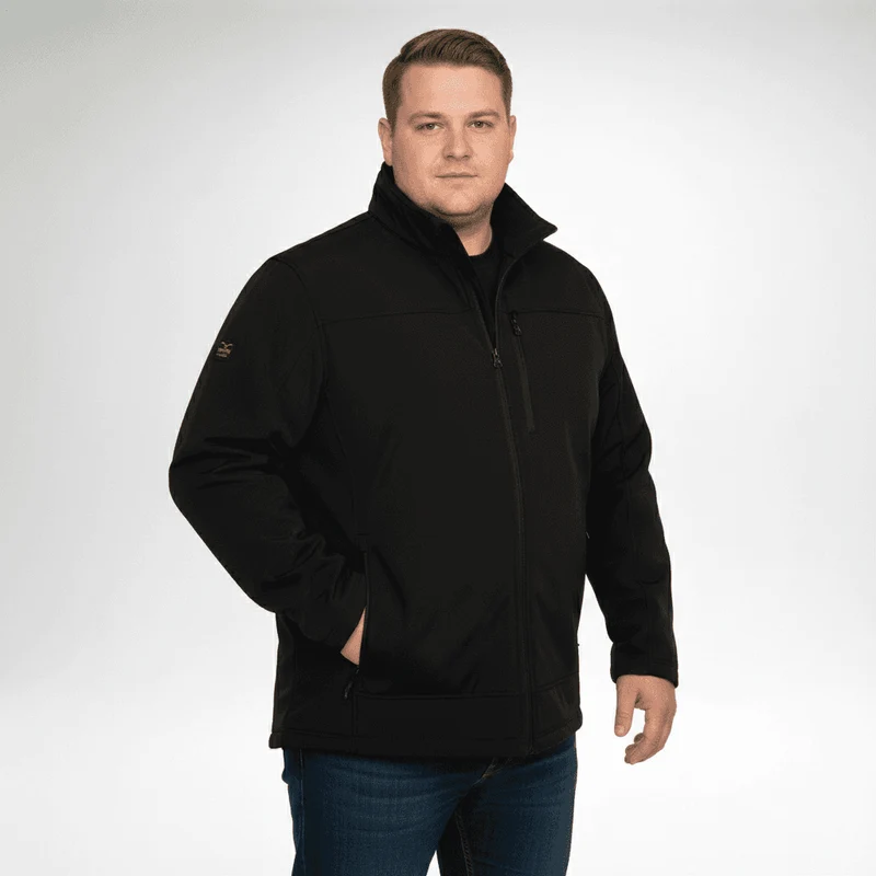 Brigg Softshell-Jacke Herren Übergröße 3XL - 10XL Schwarz