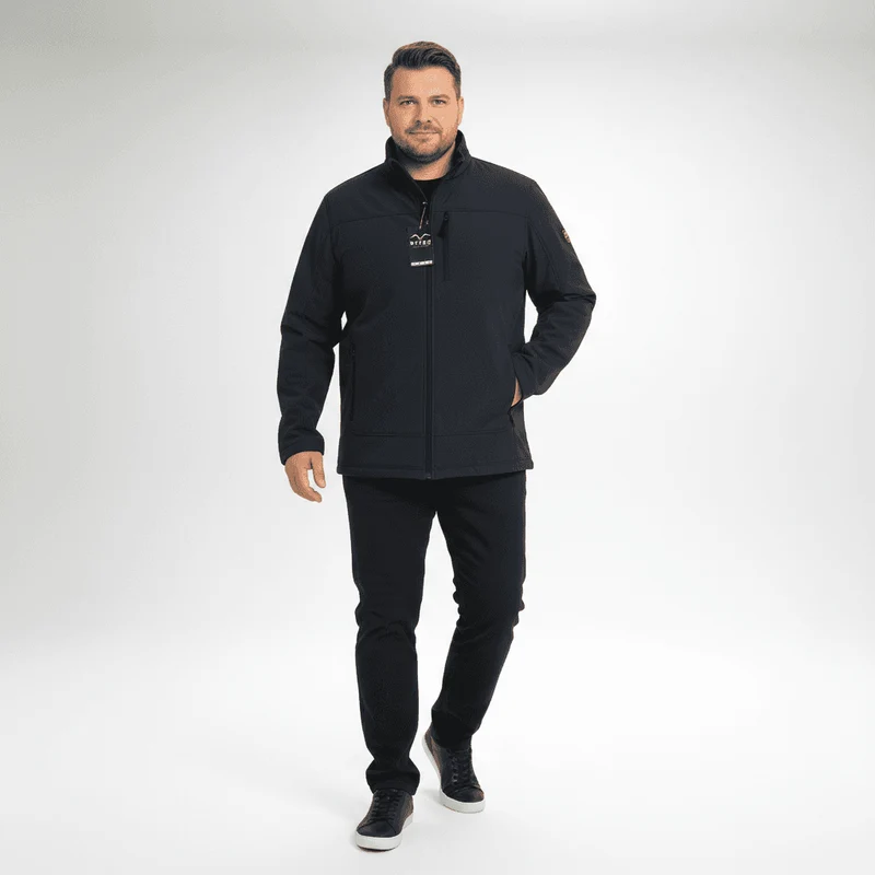 Brigg Softshell-Jacke Herren Übergröße 3XL - 10XL Schwarz