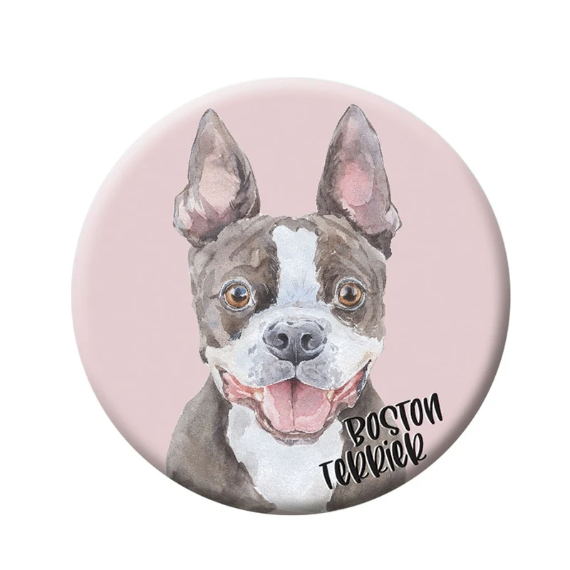 Button (placka) se špendlíkem 44 mm – Boston Terrier